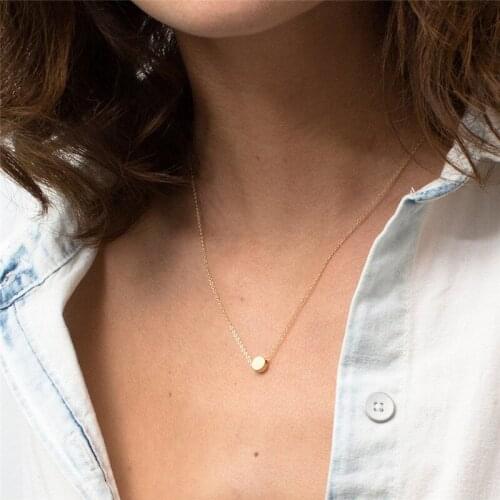 Visunion Romantic Stainless Steel Necklace Fashion Simple Design for Women Girls Pendant Accessories Gold Silver Color Necklace