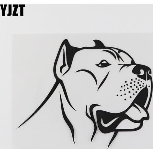 YJZT 12.9CMX10.7CM Fun Waterproof Dog Head Pet Decal Vinyl Car Sticker Black/Silver 8A-0568