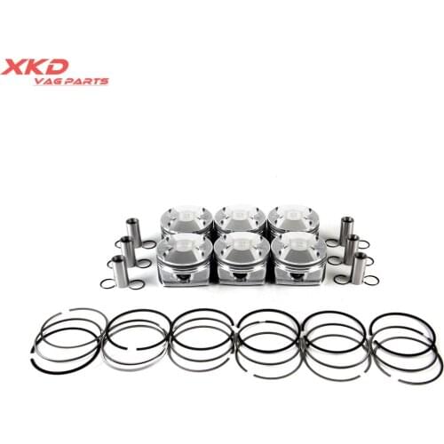 06E198151D V6 2.4L Piston 81mm & Piston Ring Kit φ 19mm Fit For A-UDI A6 05-08 BDW 06E107065CT