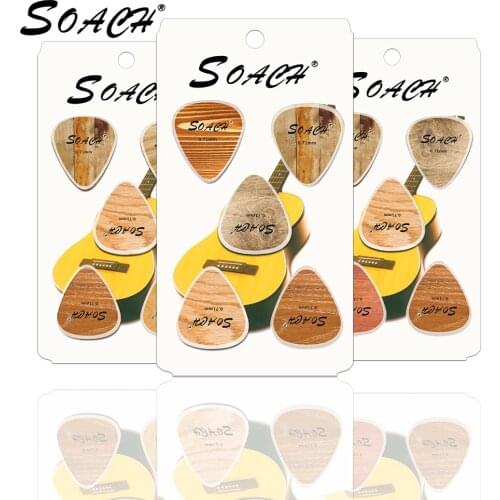 SOACH 10pcs Newest Wood grain Guitar Picks Thickness 0.71mm Celluloid with package sent randomly Guitar Parts & Accessories