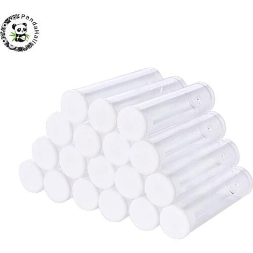 100 PCS Clear Plastic Tube Beads Containers Storage Jars Containers Bottles For Jewelry Packaging 55x15mm F70