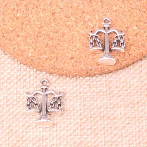 14pcs libra scales of justice Charms Tibetan Silver Plated Pendants Antique Jewelry Making DIY Handmade Craft 22*17mm