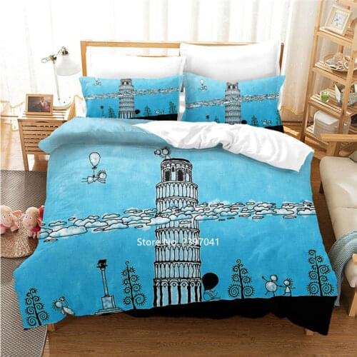 2-3 Pieces Japanese Anime Down Duvet Covered Pillowcase for Girls and Boys Cartoon Bedding Single Double Queen King Full Size