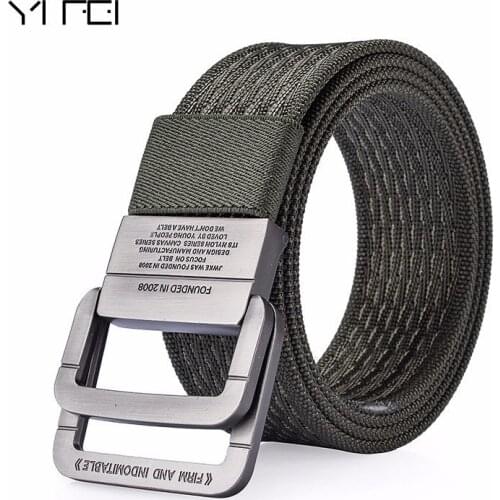 2018 Military Equipment Tactical Belt Man Double Ring Buckle Thicken Canvas Belts For Men Waistband Young Fashion Belt