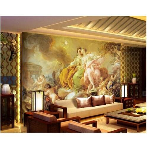 3D wall murals wallpaper custom picture mural Goddess painting European aesthetic fairy and angel background wall painting decor