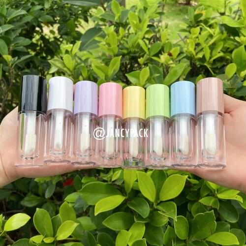 6ml plastic bottle DIY Cosmetic Lipstick pink white purple big fat wand brush lipgloss tubes wholesale clear lipgloss container