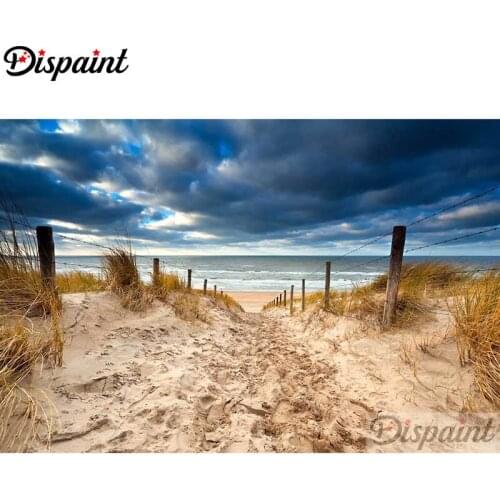 Dispaint Full Square/Round Drill 5D DIY Diamond Painting "Beach road" Embroidery Cross Stitch 3D Home Decor A10390