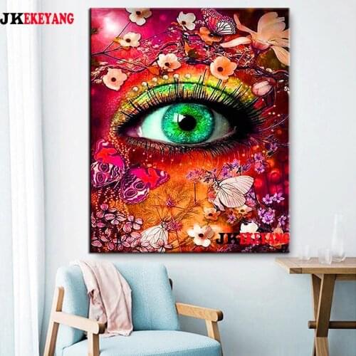 Full Square Round Diamond Embroidery DIY Diamond Painting Eyes and flowers Cross Stitch kit mosaic Y4464