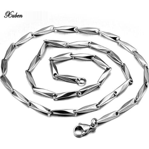 XUBEN brand Stainless steel chain 316 titanium steel melon chain colar 55cm