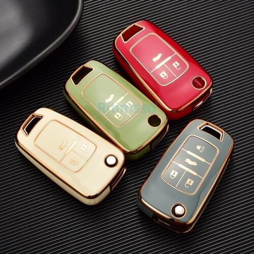 Tpu Car Key Case Full Cover For Buick Chevrolet Cruze Opel Vauxhall Insignia Mokka Encore Auto Fold Key Shell Protection