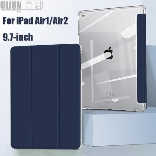 Tablet case for Apple ipad Air 1 2 th 9.7" Leather Smart Sleep wake Trifold Stand Solid cove for A1474 A1475 A1476 A1566 A1567
