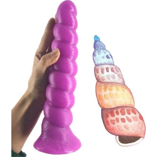 FAAK Anal Plug Spiral Big Dildo Long Dildo Sex Toys For Women Conch Design Anus Massage Stimulate Flirting Japanese Sex Doll
