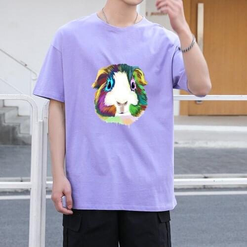 Guinea Pig Printing T-shirt Cotton Summer Fashion Funny Cartoon Women Harajuku T Shirt Casual Loose Short Sleeve Unisex Clothing