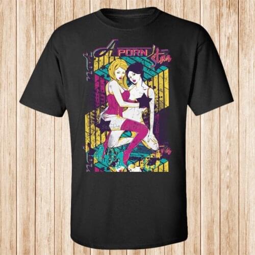 Hot Porn Star Girls T-Shirt Men Summer Round Neck MenS T Shirt Hipster Cool O Neck Tops Casual Men Tees