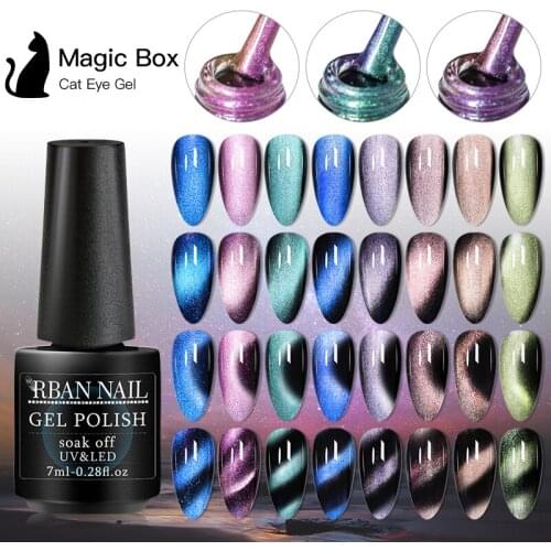 RBAN NAIL Cat Eye Nail Gel Polish 5D Laser Magnet Varnishes Soak Off UV LED Shimmer Magnetic Lacquers Shiny Beauty Design Polish