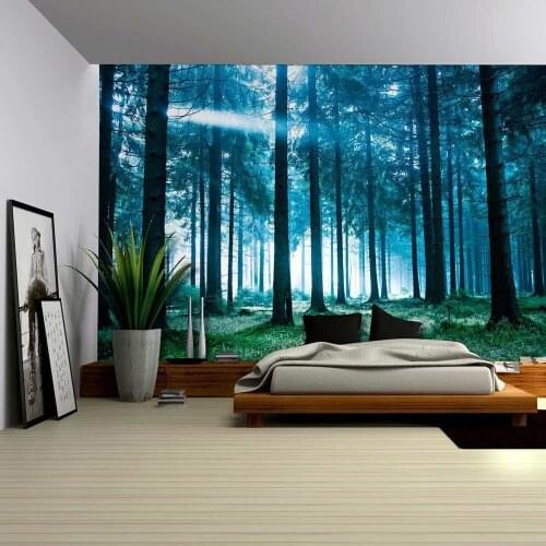 Forest Tapestry Wall Hanging Beach Mat Polyester Blanket Picnic Blanket Tablecloth