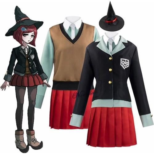 Himiko Yumeno Anime Danganronpa Cosplay Costume Halloween Party Woman Girls Japanese Shool Uniform With Magic Hat