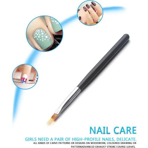 French Tip Nail Brush Silver Black Handle Acrylic Painting Drawing Pen Manicure Nail Art Tool For Nail Gel Nail Beauty