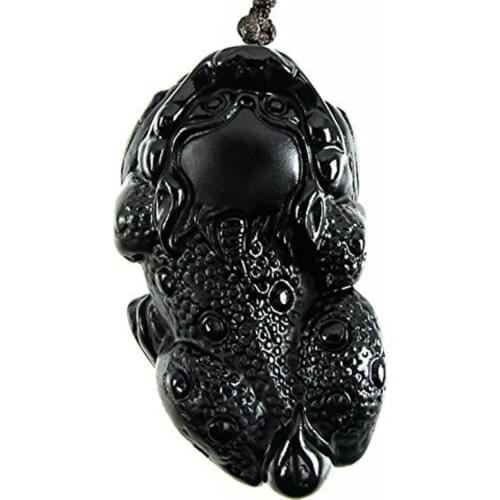 Koraba Fine Jewelry c1lint7785631 Obsidian talisman Brave troops Lucky Animal Foo Dog Lion beast Necklace pendant Free Shipping