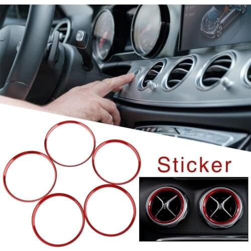 Red Decorative Ring Trims Sticker Suitable for 2013-18 Mercedes-Benz A-Class B-Class CLA GLA Air Conditioning Air Vent Outlet