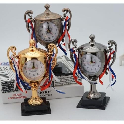 Creative Cup, golden alarm clock, challenge ring decoration gift clock company, school events, gifts, quick sale
