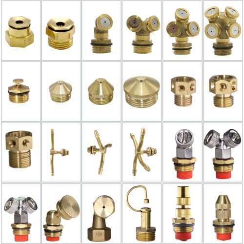 24 Types Brass Nozzle Garden Mist Sprinkler Spray Copper Misting Cooling System Nozzle Irrigation 1/2" Thread Fog Watering Tool