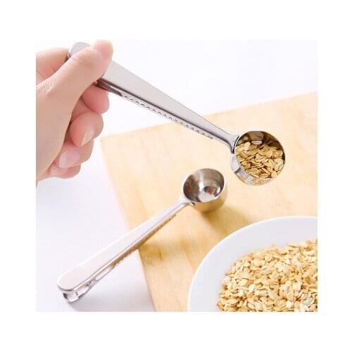 Multifunctional Stainless Steel Coffee Measuring Spoon With Sealing Clip for Keeping fresh Kitchen Supply xqmg Measuring Spoons