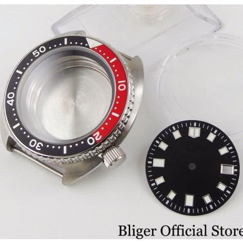 Fit NH35A NH36A Movement Automatic 45mm Men Watch Case Sapphire Glass Rotating Bezel Alloy Insert Luminous Dial