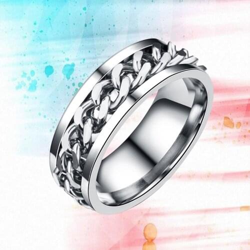 2011 new European and American stainless steel accessories men titanium steel ring open beer bottle rotating chain ring