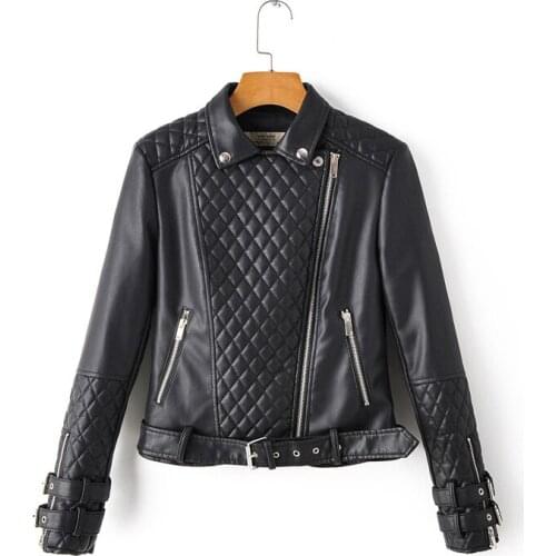 2021 New Short Faux Leather Jacket Women Spring Autumn Black green pink slim Clothes Fashion Casual small PU Leather Coat N997