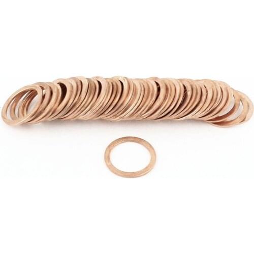 50Pcs 21x27x1.5mm Copper Crush Washer Flat Seal Ring Gasket Fitting