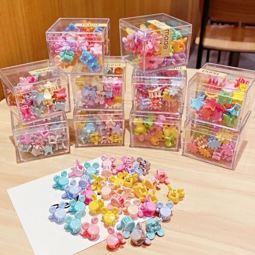 36PCS/Set Box Packed Girls Cute Colorful Cartoon Flower Small Hair Claws Kids Lovely Hair Clip Headband Fashion Hair Accessories