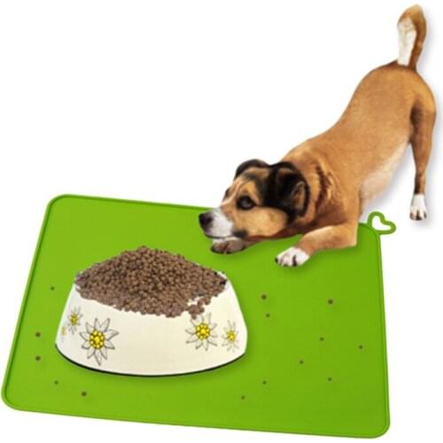 Wipe Clean Pet Supplies Pet Dog Puppy Cat Feeding Mat Pad Cute Silicone Bed Dish Bowl Food Water Feed Placemat 4 Colors 895036