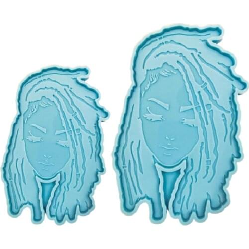 Dread Girl Silicone Mold Female Head Type Resin Mold Silicone Coaster Mold Girl Coaster Pendant Making Mold Resin Craft