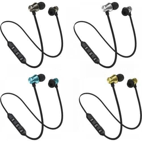 Sport Wireless Bluetooth Earphones Metal Magnetic HIFI Stereo Bass Headsets Headphones Earbuds Handsfree With MIC pk i7s i12