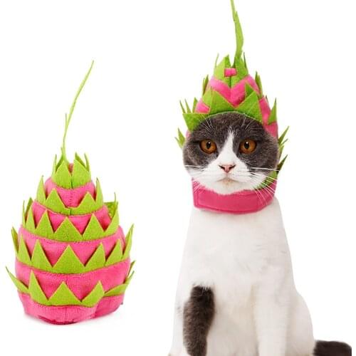 Pet Party Hat Dragon Fruit Shape Cap Pet Clothes Cosplay Pet Costume Accessories For Halloween Small Medium Dog Cat Rabbit