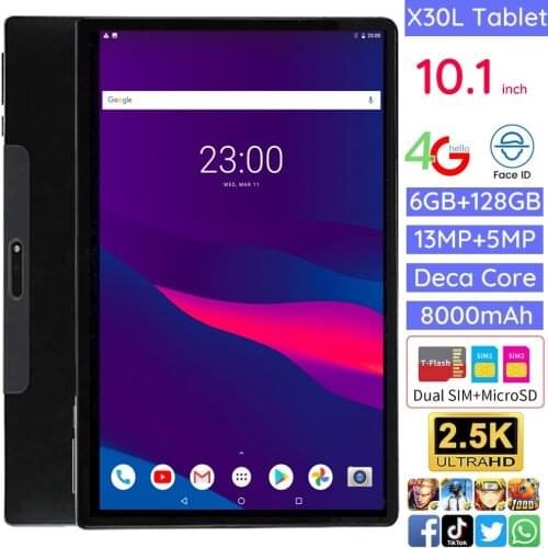 X30L 10.1 inch Tablet PC MT6797 Deca Core 6GB RAM 128GB ROM 4G LTE 13.0/5.0MP Android 8.0 1920X1200 IPS Tablets WiFi 5G GPS
