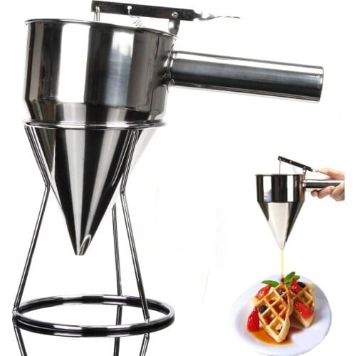 1pcs 304 Stainless Steel Ideal Liquids Kitchen big Funnel Spice Octopus Balls tools with rack Funnel Cooking Funnel + Handle