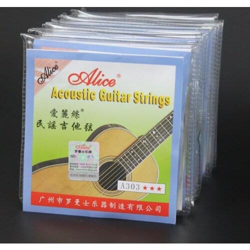 10 Sets Alice A303-SL (.011-.052) inch Stainless Steel Silver-Plated Copper Alloy Wound Folk Acoustic Guitar Strings