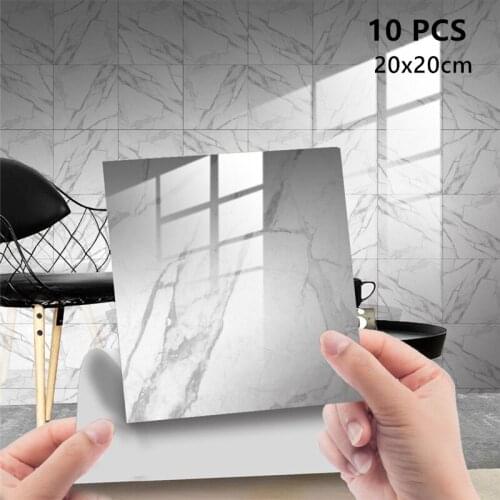 10Pcs Waterproof Crystal Terrazzo Tile Stickers Kitchen Bathroom DIY Geometric Wallpaper