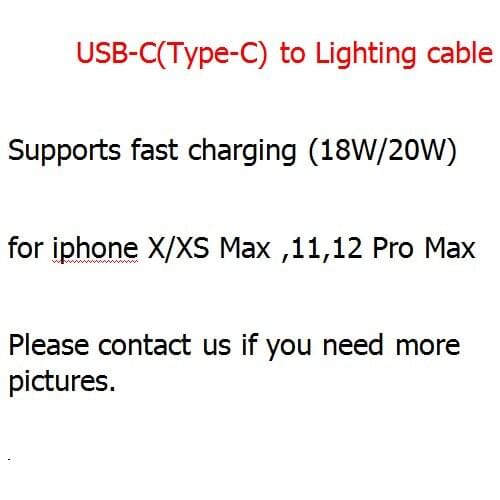 100pcs/lot Original C94 Chip data cable for Phone 12 Pro max X XR XS 11 Pro Max fast charging USB-C Type-C for Lighting Cables