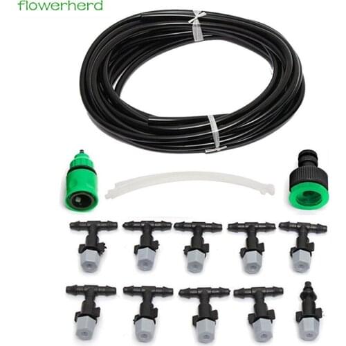 15m Automatic Micro Drip Irrigation System Garden Irrigation Spray Self Watering Kits with 25pieces Adjustable Dripper