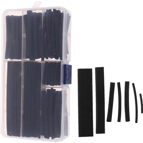 150Pcs Wire Black Case Set Heat Shrink Tubing Wrap Tube Assorted Sleeves