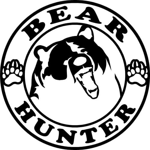 40612# Die-Cut Vinyl Decal Bear Hunter Car Sticker Waterproof Auto Decors on Car Body Bumper Rear Window