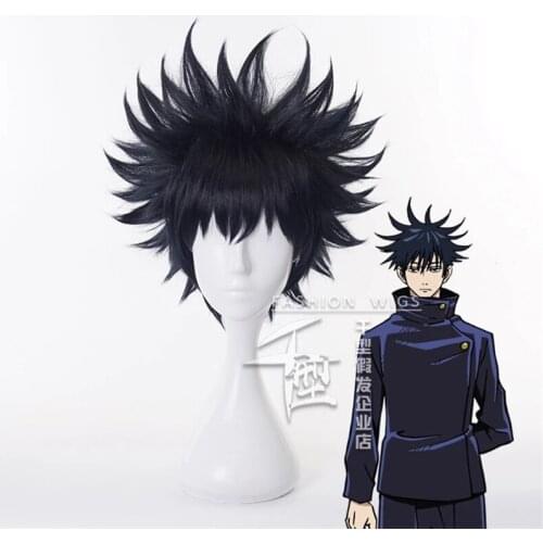 Anime Jujutsu Kaisen Fushiguro Megumi Wig With Short Heat Resistant Synthetic Hair Wigs + Wig Cap