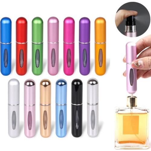 5ml Refillable Mini Perfume Spray Bottle Aluminum Spray Scent Pump Atomizer Portable Travel Cosmetic Container Perfume Bottle