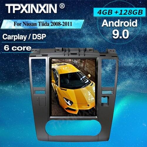 Android 9.0 4+128G Vertical Tesla Screen Carplay For Nissan Tiida 2008-2011 Car GPS Navigation Autoradio Multimedia Player