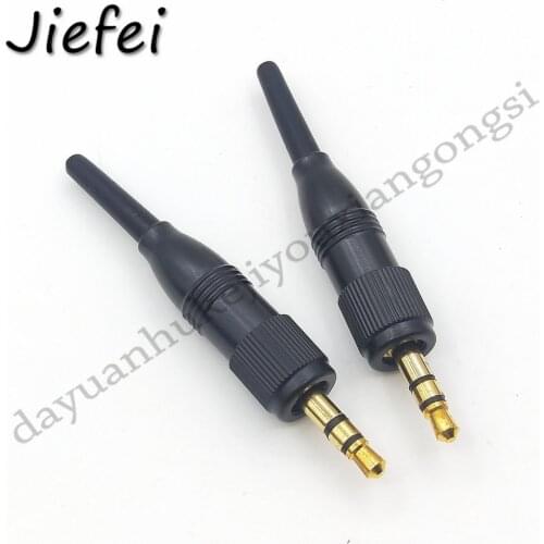 PURELINE Black 3.5 mm 1/8" Stereo Screw Audio Lock Connector for Sennheiser SonyD11/V1/P03 Microphone Spare Plug Adapter