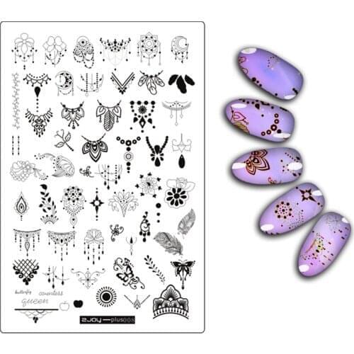 Flower Leaf Butterfly Floral Butterfly Pattern Nail Art Stamping Plate New Arrival Mandala Series DIY Manicure Template