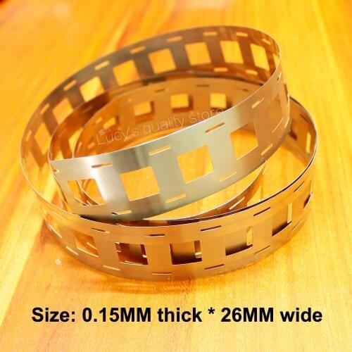 1m Lithium Battery Holder Special Nickel Sheet 18650 Power Nickel-plated Steel Spot Welding 0.15mm Thick *26mm Wide